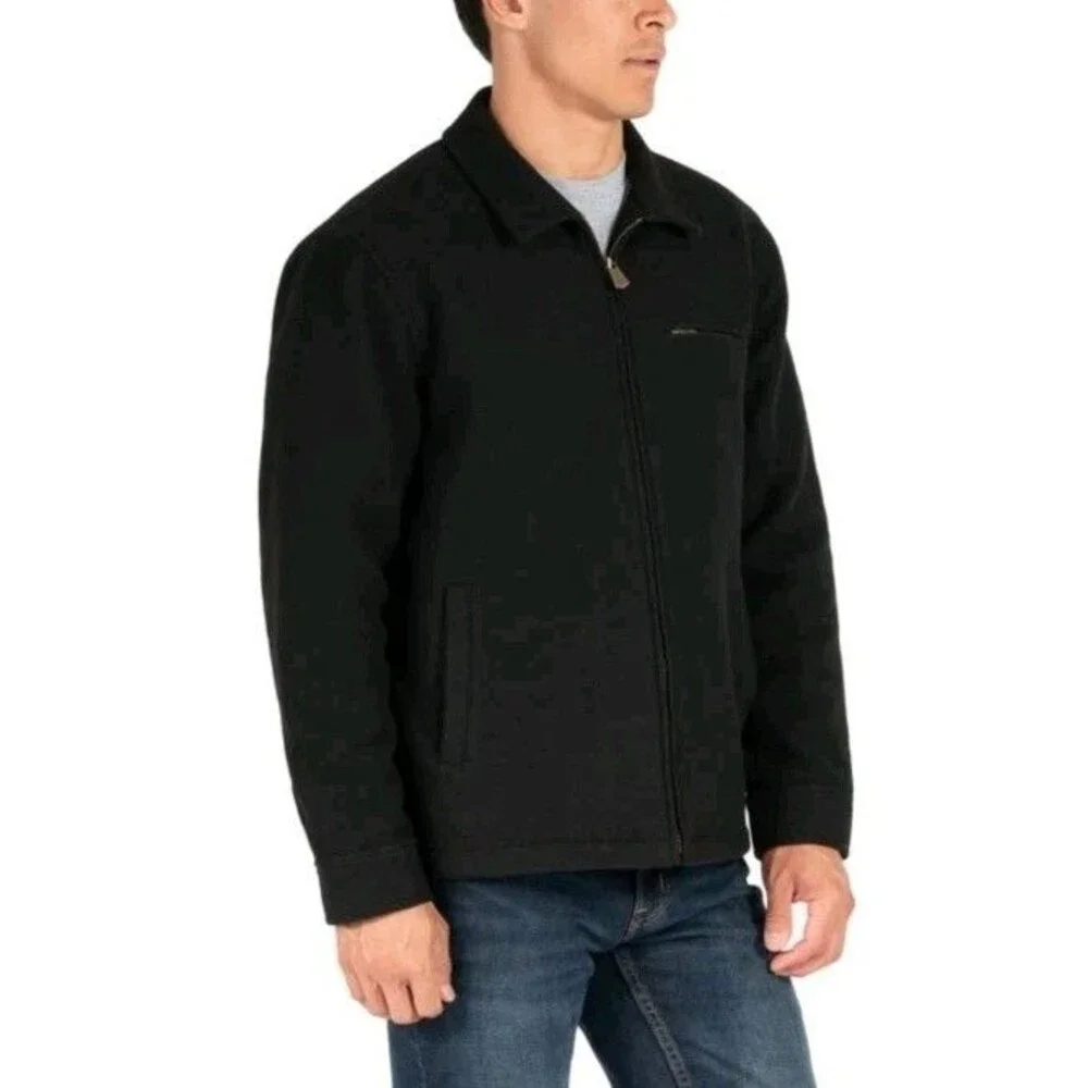 Colorado Clothing Men's Faux‎ Wool Flannel Jacket Heavyweight, Black, Small